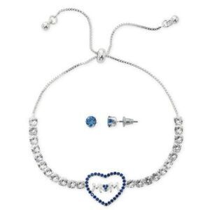 Macy's Silver and Blue Heart Bracelet